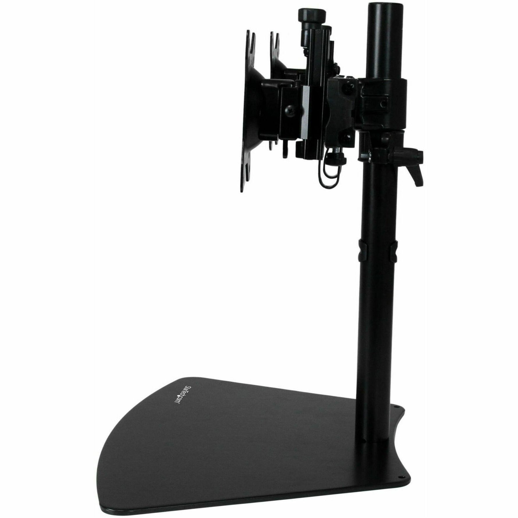 StarTech.com Dual Monitor Stand, Horizontal, For up to 24' (17.6lb/8kg) VESA Monitors, Black, Adjustable Monitor Stand, Steel & Aluminum - Left view