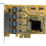 StarTech.com Gigabit Ethernet Card for Computer, Server, Workstation - 10/100/1000Base-T - Plug-in Card - Yellow - TAA Compliant - Top view