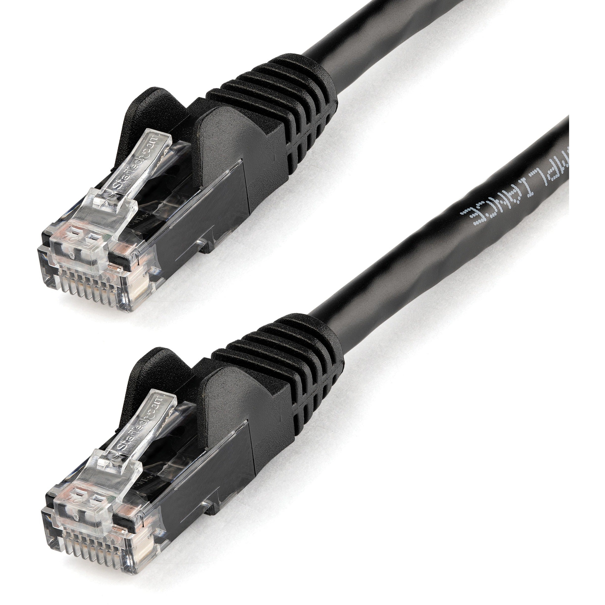 StarTech 15m CAT6 Ethernet Cable - Black Snagless Gigabit - 100W PoE UTP 250Mhz Category 6 Patch Cord UL Certified Wiring/TIA
