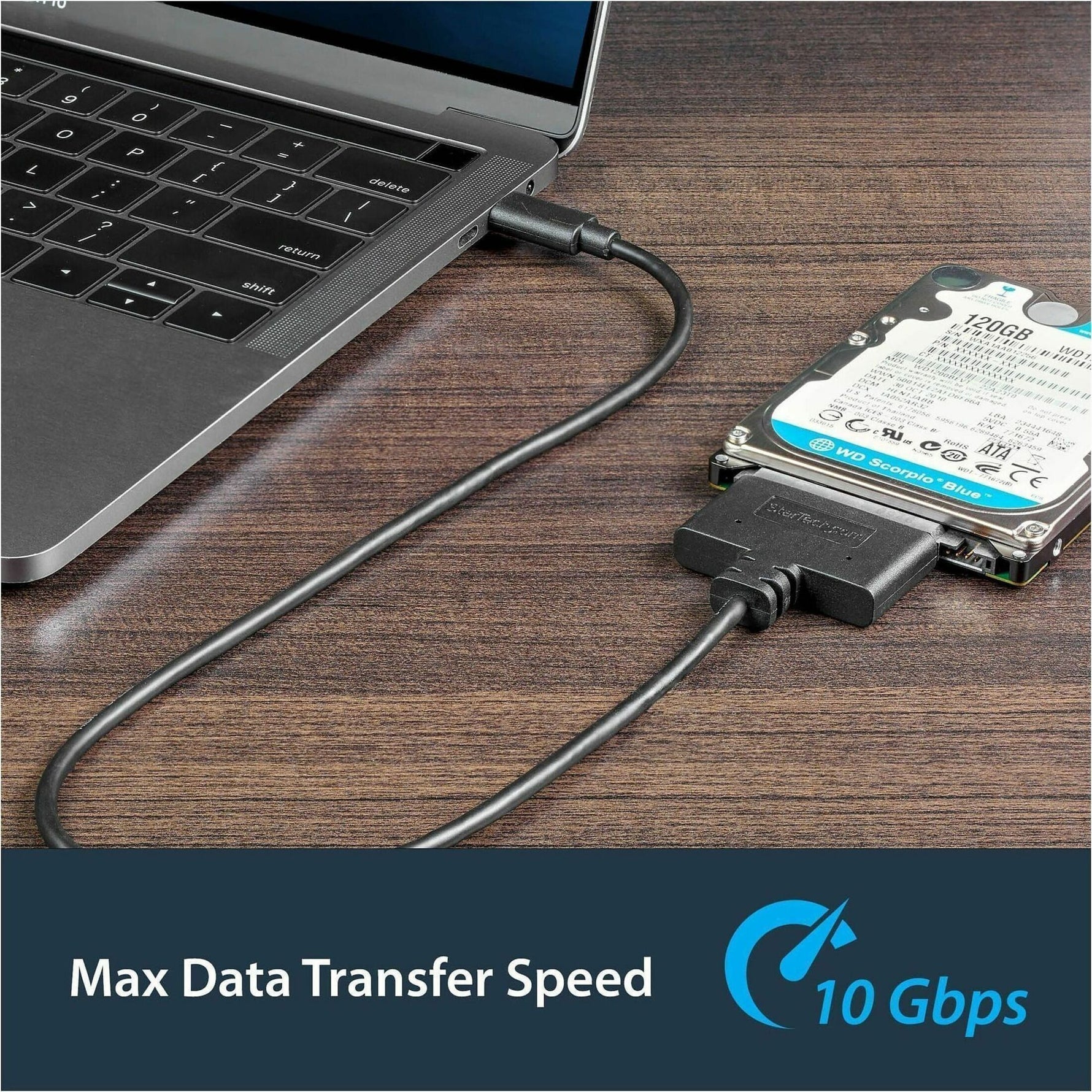 StarTech.com USB C To SATA Adapter - for 2.5' SATA Drives - UASP - External Hard Drive Cable - USB Type C to SATA Adapter - Alternate view 6