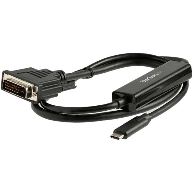 StarTech.com 3.3 ft / 1 m USB-C to DVI Cable - USB Type-C Video Adapter Cable - 1920 x 1200 - Black - Top view