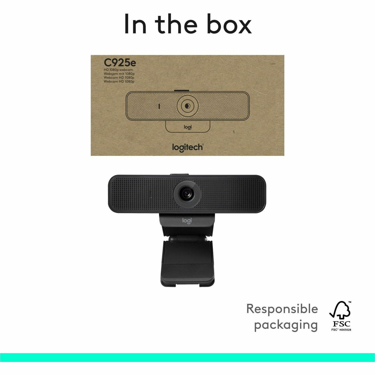 Logitech C925e Webcam - 30 fps - Black - USB 2.0 - 1 Each - Alternate view 8