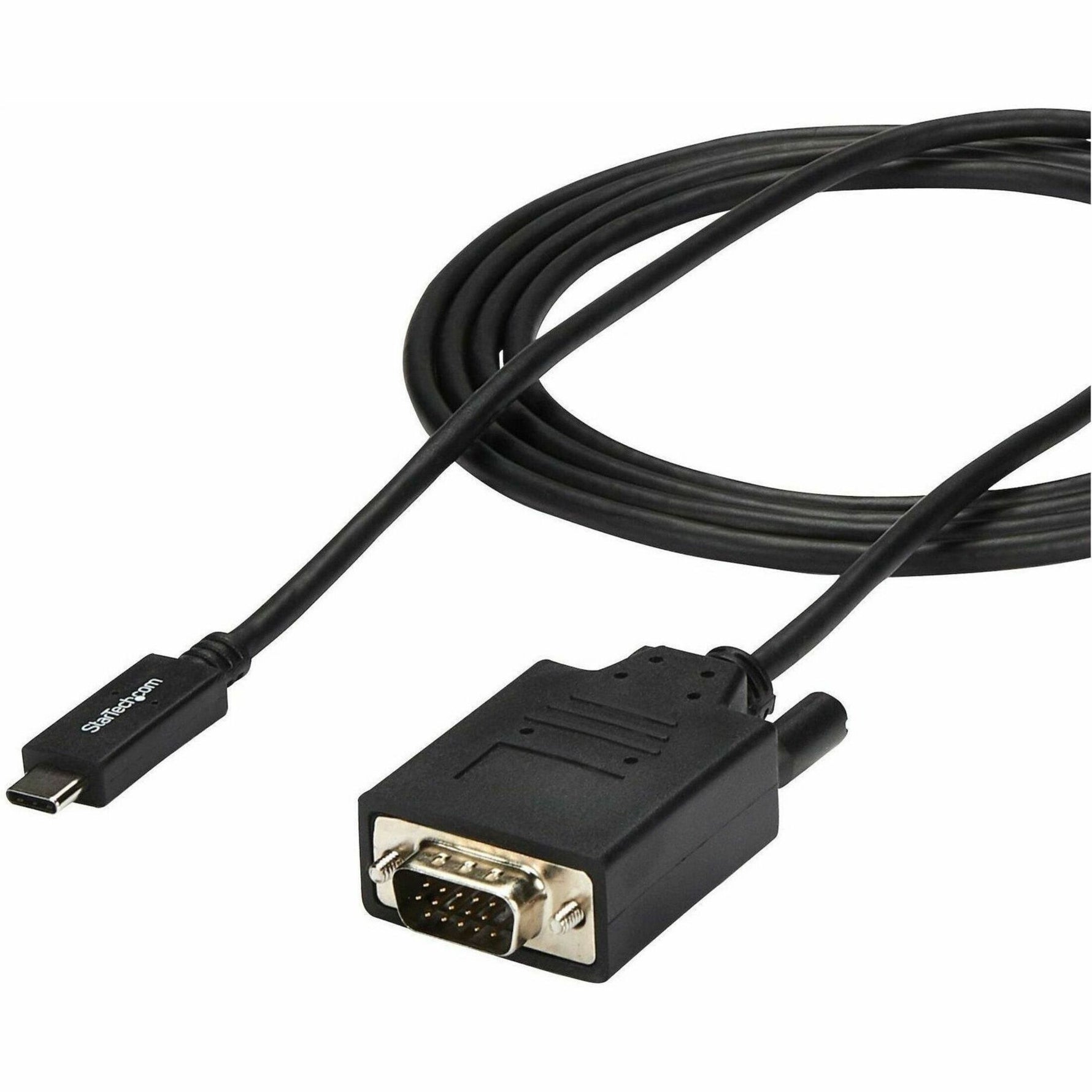 StarTech.com 6ft/2m USB C to VGA Cable - 1920x1200/1080p USB Type C DP Alt Mode to VGA Video Monitor Adapter Cable -Works w/ Thunderbolt 3 - Alternate view 6