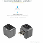 StarTech.com Travel USB Wall Charger - 2 Port - Black - Universal Travel Adapter - International Power Adapter - USB Charger - Alternate view 15