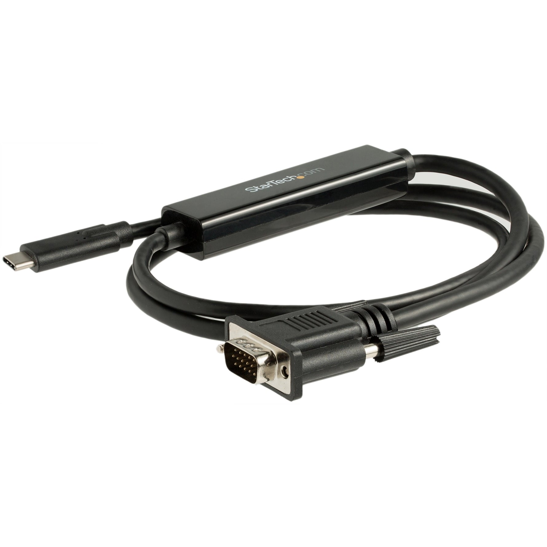 StarTech.com 3ft/1m USB C to VGA Cable - 1920x1200/1080p USB Type C DP Alt Mode to VGA Video Monitor Adapter Cable -Works w/ Thunderbolt 3 - Left view