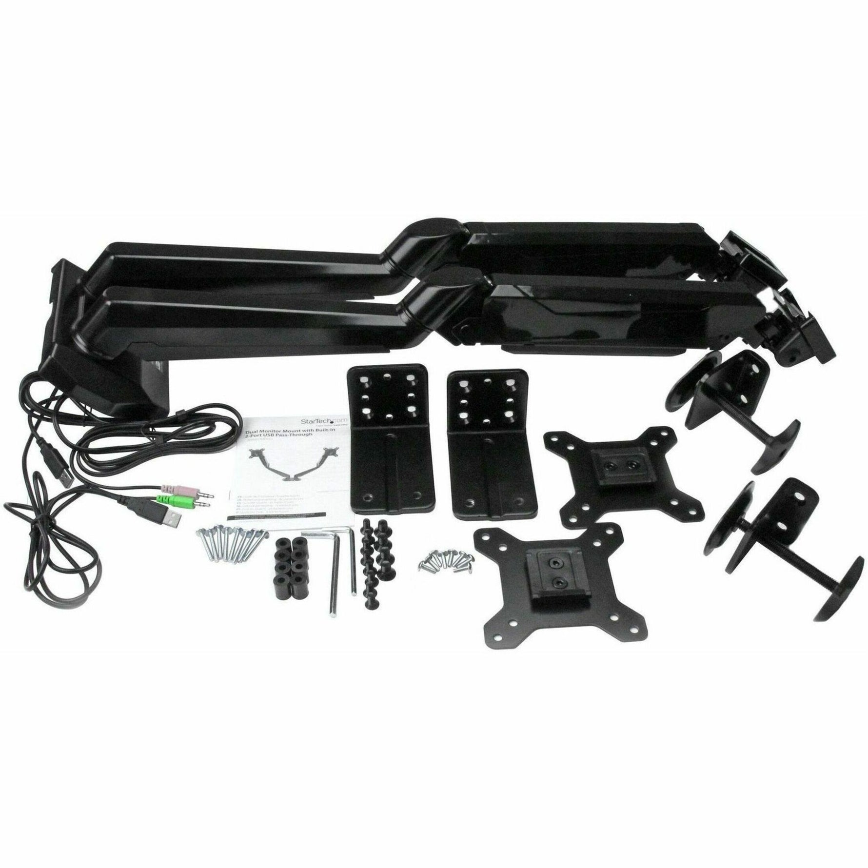 StarTech.com Dual Monitor Arm, USB Hub and Audio Ports in Base, Monitors up to 32' (17.6lb/8kg), VESA Monitor Stand Desk Mount - Alternate view 9