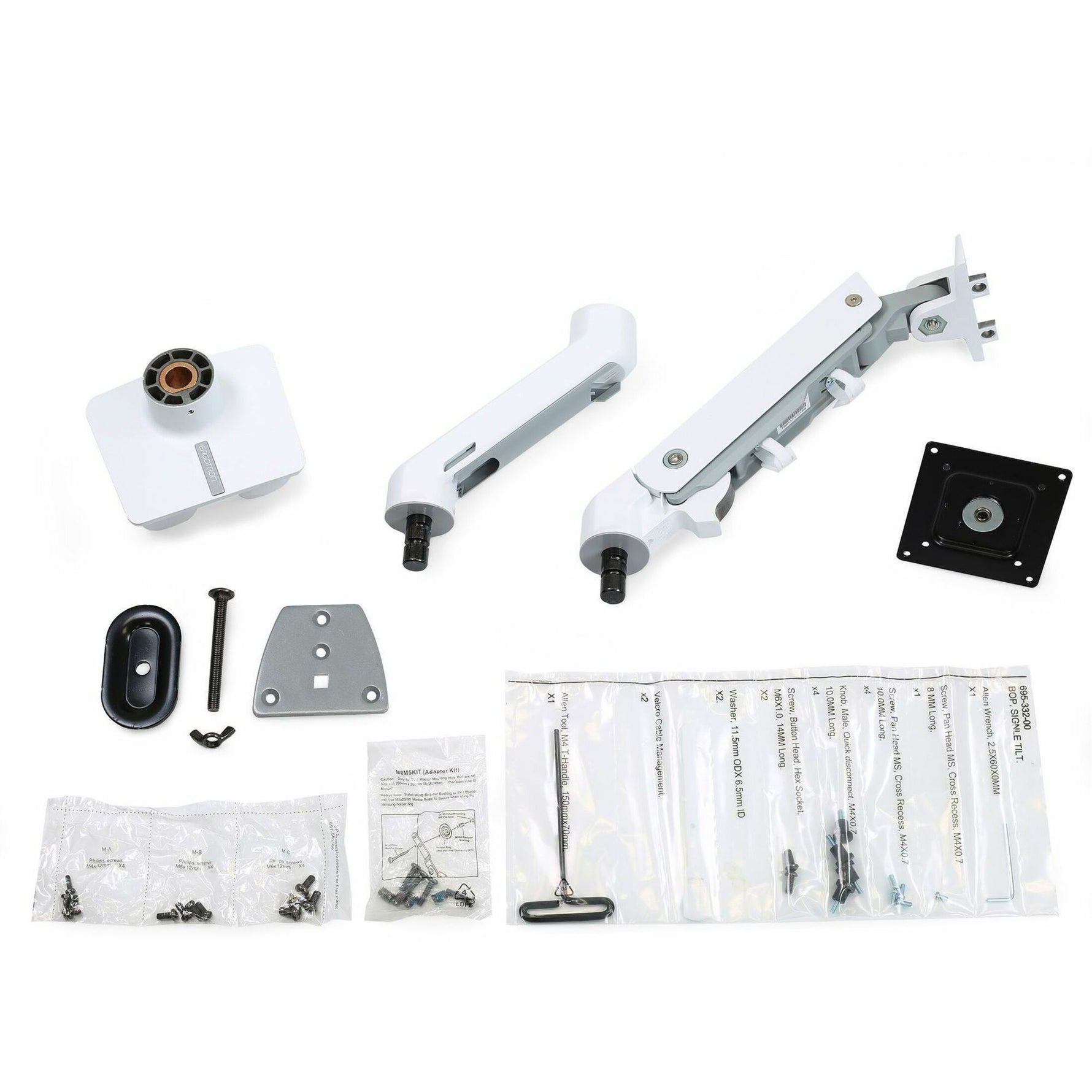 Ergotron Mounting Arm for Monitor, Display Screen, Curved Screen Display - White - Landscape/Portrait - Alternate view 9