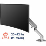 Ergotron Mounting Arm for Monitor, Display Screen, Curved Screen Display - Polished Aluminum - Landscape/Portrait - Alternate view 7