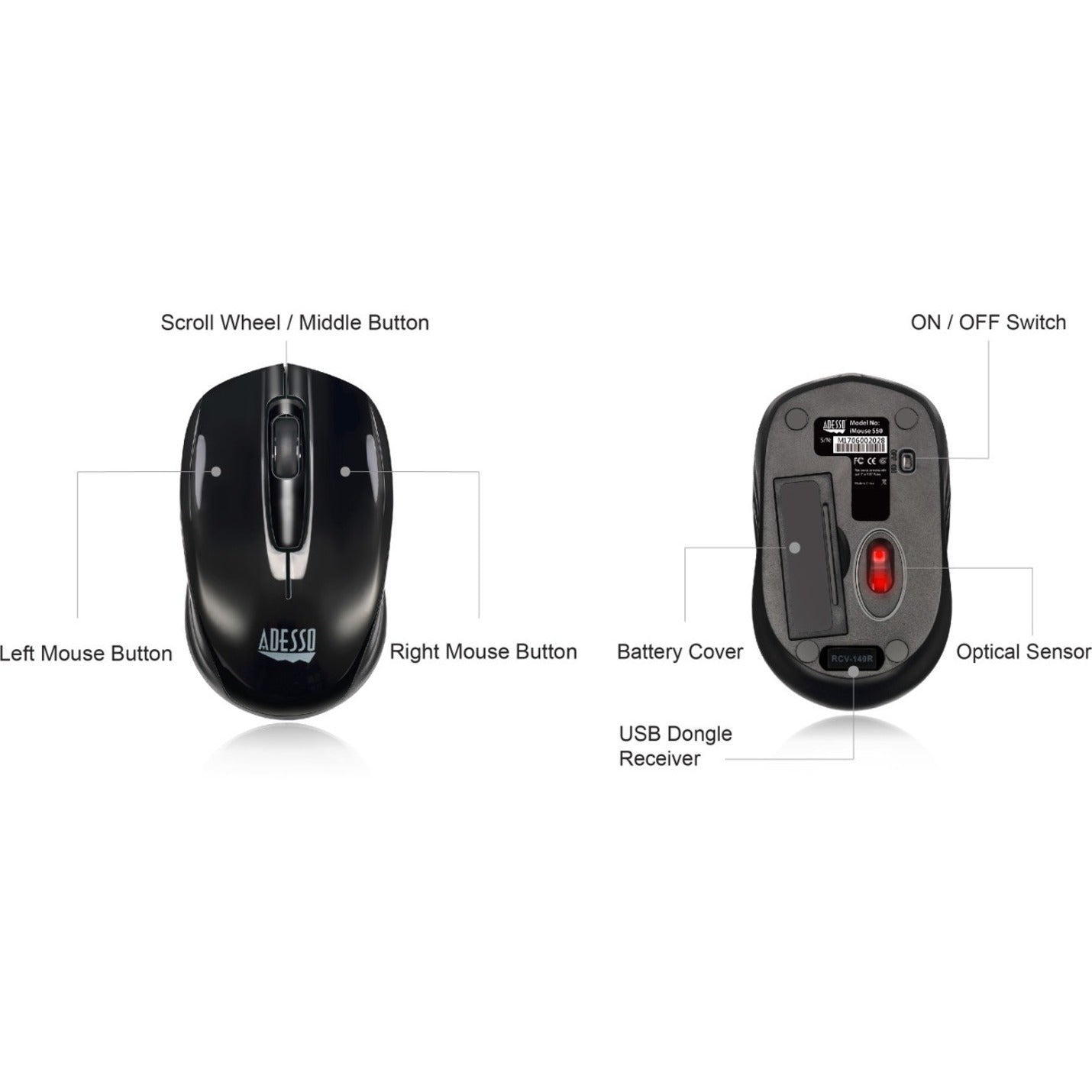 Adesso Tru-Form WKB-1500GB Keyboard & Mouse - English (US) - 1 Each - Alternate view 11