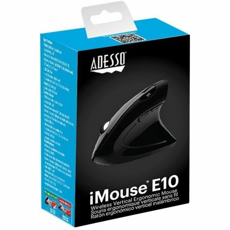 Adesso iMouse E10 Mouse - Radio Frequency - USB - Optical - 6 Button(s) - Black - Alternate view 13