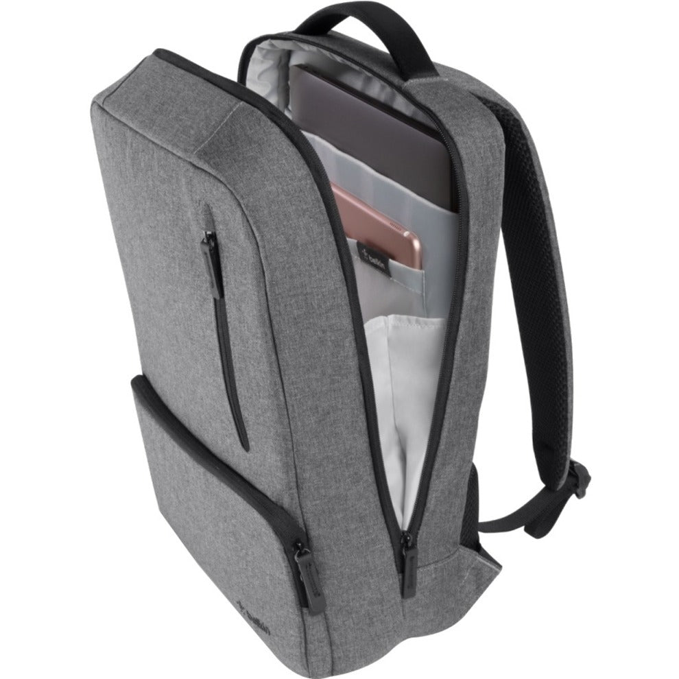 Belkin Classic Pro Carrying Case (Backpack) for 39.6 cm (15.6') Acer, Samsung, Google, HP, Apple, Lenovo, Nokia, Microsoft iPad (5th Generation), iPad Air, iPad mini, iPad Pro Notebook, Chromebook - Heather Gray, Black