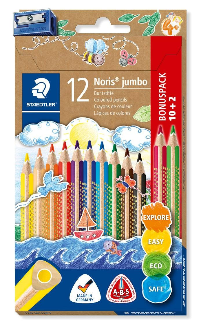 Staedtler Pencil Coloured Jumbo Triangular (Box 12)