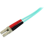 StarTech.com 2m (6ft) LC/UPC to LC/UPC OM4 Multimode Fiber Optic Cable, 50/125&micro;m, 100G, Low Insertion Loss, LSZH Fiber Jumper Cord - Top view