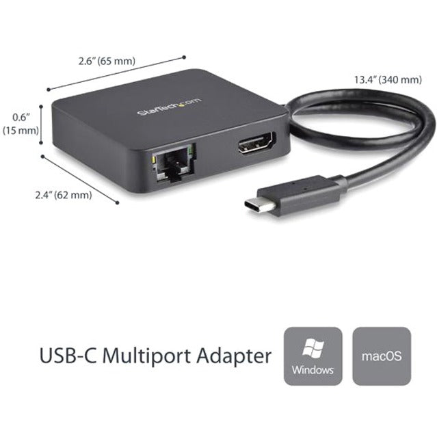 StarTech.com USB Type C Docking Station for Notebook - Black - TAA Compliant - Right view