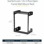 StarTech.com 2-Post 12U Heavy-Duty Wall-Mount Network Rack, 19' Open Frame Server Rack for Computer Equipment, Wall Mount Data Rack~ - Alternate view 9