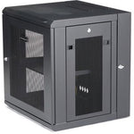 StarTech.com 4-Post 12U Wall Mount Network Cabinet, 19' Hinged Wall-Mounted Server Rack for IT Equipment, Flexible Lockable Rack Enclosure - Left view