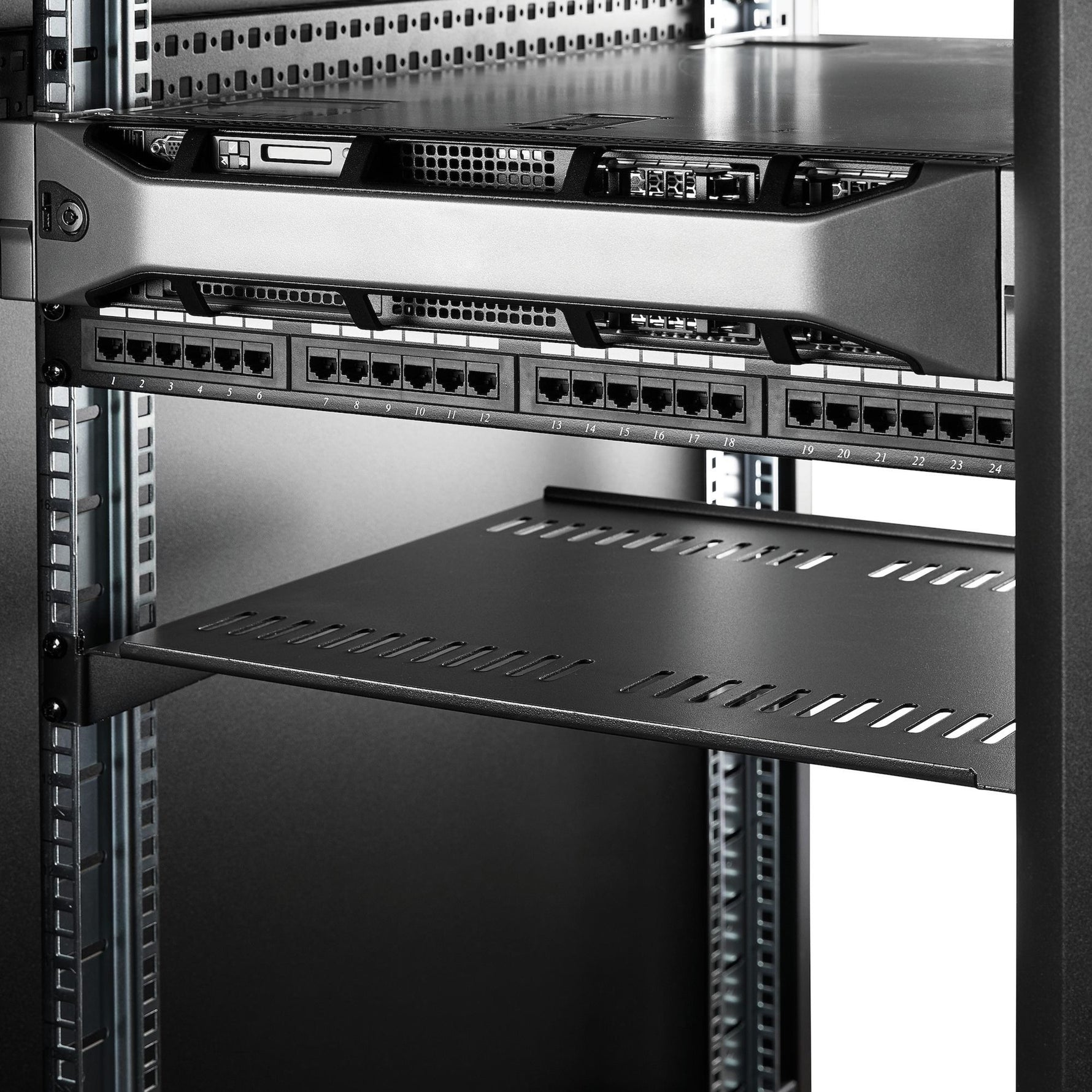 StarTech.com 1U Vented Server Rack Cabinet Shelf - Fixed 16' Deep Cantilever Rackmount Tray for 19' Data/AV/Network Enclosure w/Cage Nuts - Alternate view 8
