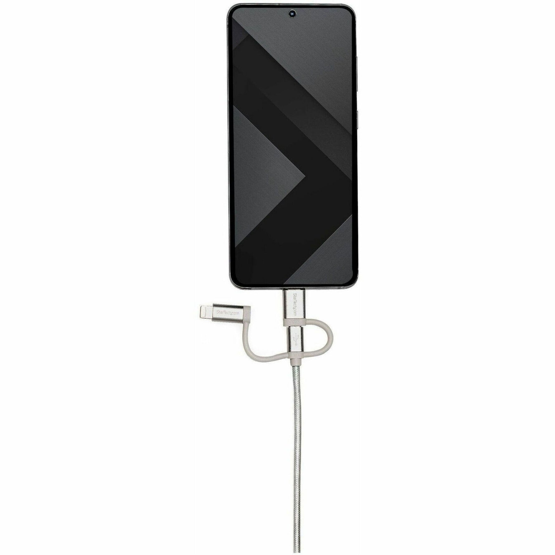 StarTech.com 1m USB Multi Charging Cable - Braided - Apple MFi Certified - USB 2.0 - Charge 1x device at a time - For USB-C or Lightning devices attach the corresponding connector of the cable to the  - Alternate view 6