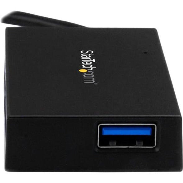 StarTech.com 4 Port USB C Hub - USB-C to 4x USB-A (USB 3.0/3.2 Gen 1 SuperSpeed 5Gbps) - USB Bus or Self Powered - BC 1.2 Charging Hub - Left view
