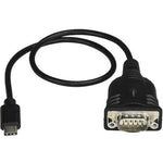 StarTech.com USB C to Serial Adapter Cable 16' (40cm) - USB Type-C to Serial RS232 (DB9) Cable Converter - Male/Male - Windows/Mac/Linux - Top view