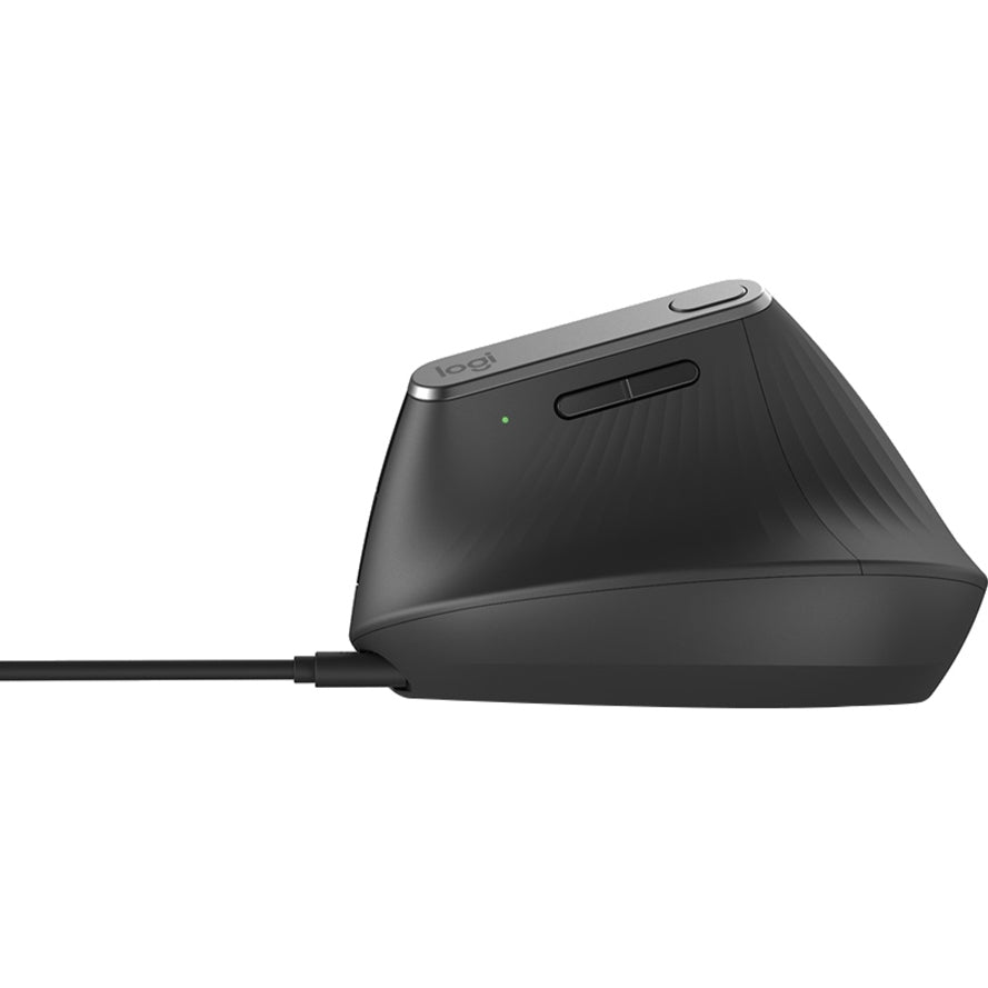 Logitech MX Vertical Mouse - Bluetooth/Radio Frequency - USB Type C - Optical - 4 Button(s) - Graphite - Alternate view 10