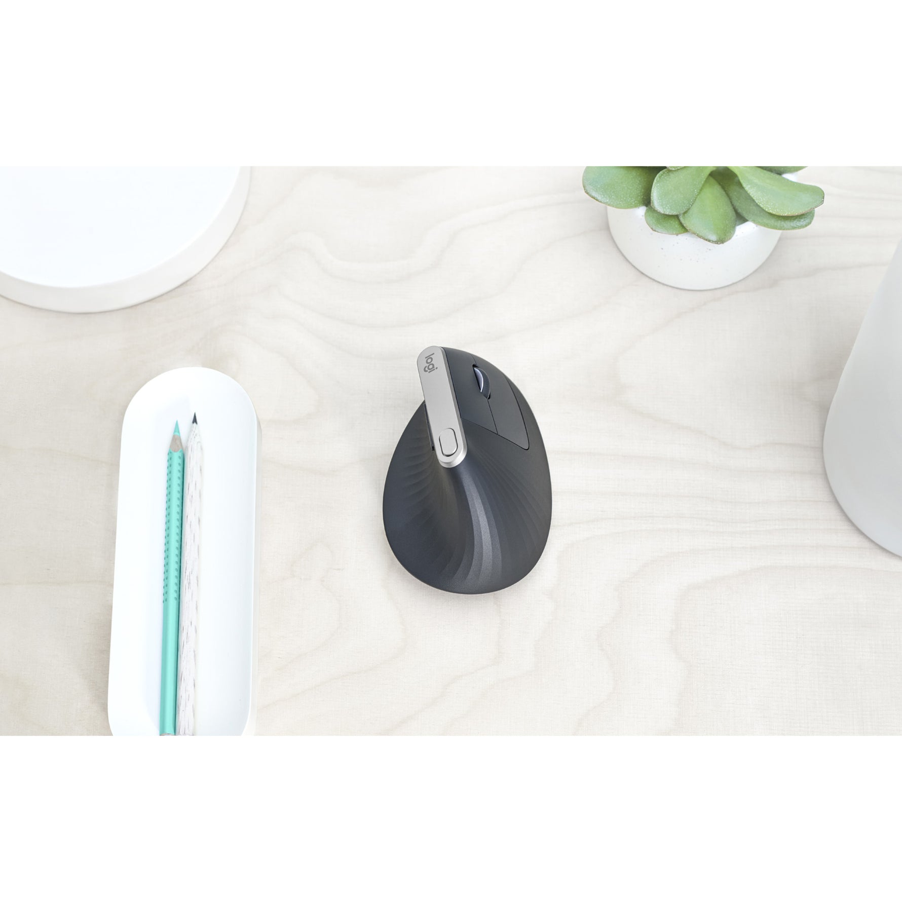 Logitech MX Vertical Mouse - Bluetooth/Radio Frequency - USB Type C - Optical - 4 Button(s) - Graphite - Alternate view 16