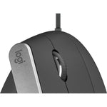 Logitech MX Vertical Mouse - Bluetooth/Radio Frequency - USB Type C - Optical - 4 Button(s) - Graphite - Alternate view 7