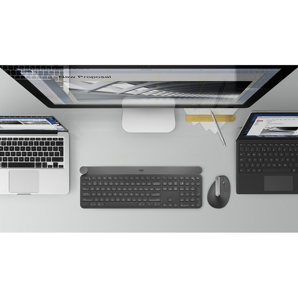 Logitech MX Vertical Mouse - Bluetooth/Radio Frequency - USB Type C - Optical - 4 Button(s) - Graphite - Alternate view 18