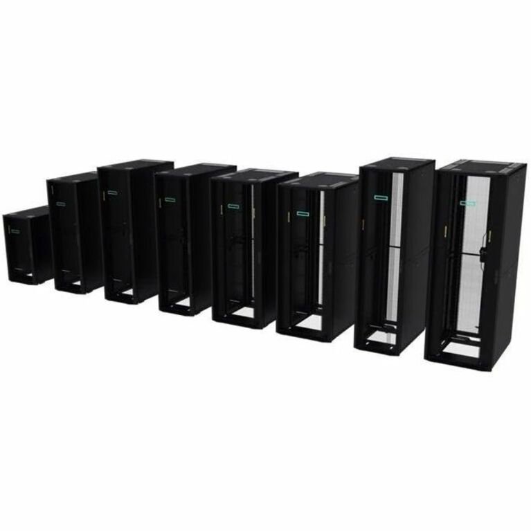HPE 42U Floor Standing Enclosed Cabinet Rack Cabinet for Server, PDU - 1075 mm Rack Width x 1075 mm Rack Depth - Black