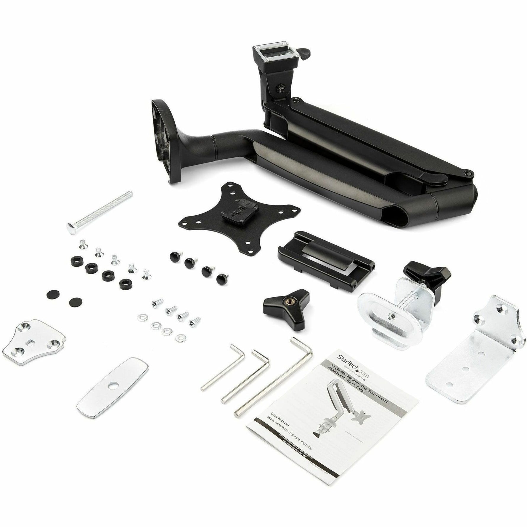 StarTech.com Desk Mount Monitor Arm, Heavy Duty Ergonomic VESA Monitor Arm Single 34' (19.8lb/9kg) Display, Articulating, C-Clamp/Grommet - Alternate view 9