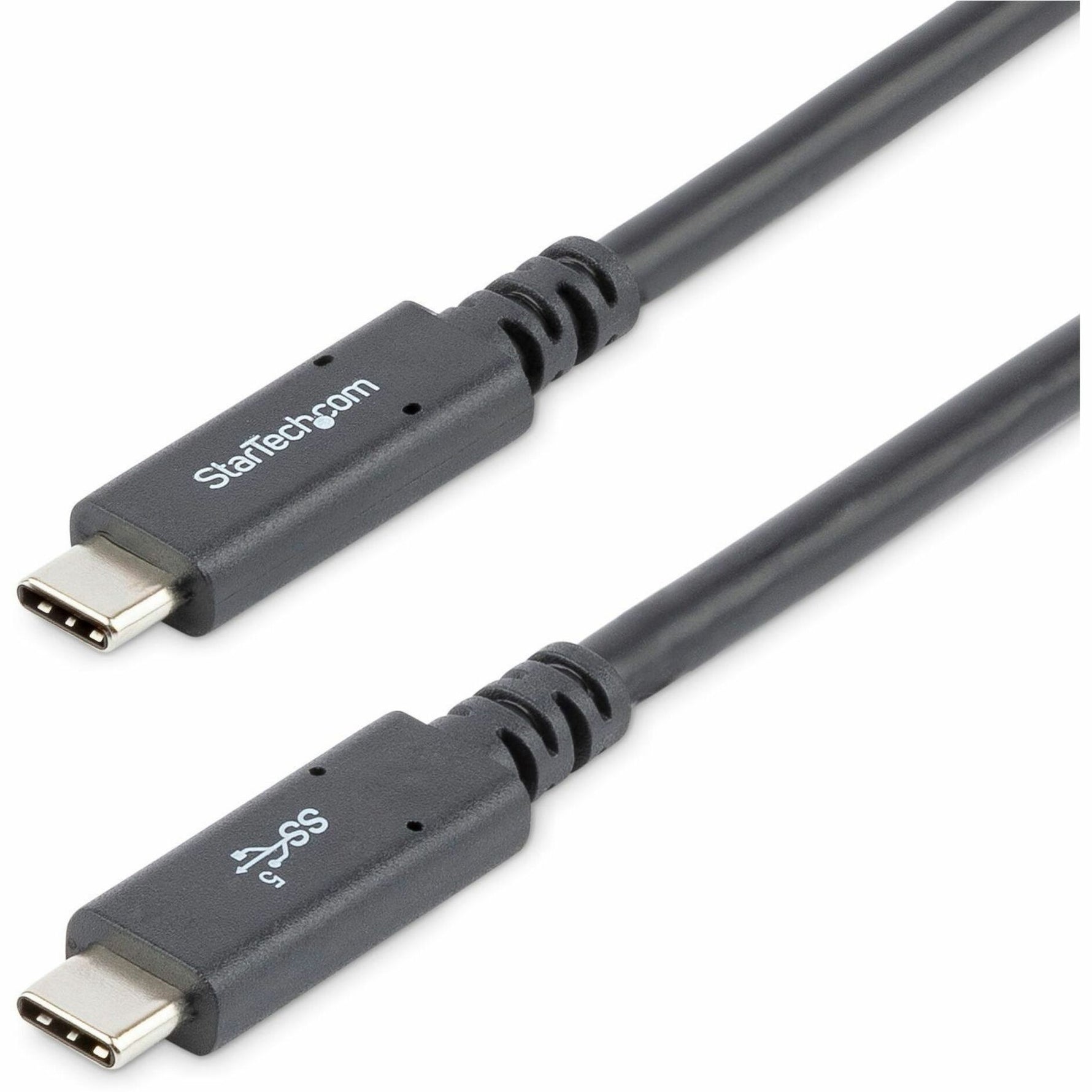 StarTech.com 6 ft (1.8m) USB C to USB C Cable, 5A 100W PD 3.0, Certified Works With Chromebook, USB-IF Certified, M/M, USB 3.0 (5Gbps)