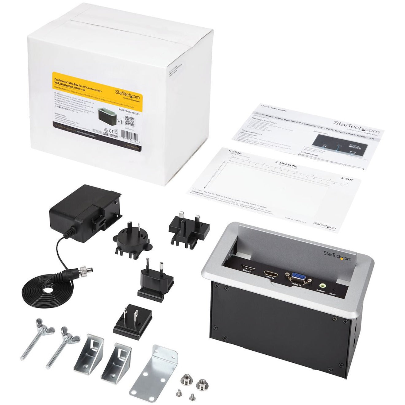 StarTech.com Conference Table Connectivity Box for A/V - USB Charging - LAN - HDMI / VGA / DisplayPort Inputs - HDMI Output - 4K - Alternate view 6