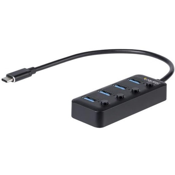 StarTech.com 4 Port USB C Hub - 4x USB 3.0 Type-A with Individual On/Off Port Switches - SuperSpeed 5Gbps USB 3.2 Gen 1 - Bus Powered - Right view