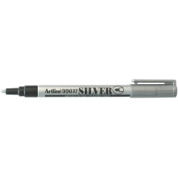 Artline Marker 990XF Permanent 1.2mm Bullet Nib Silver (Box 12)