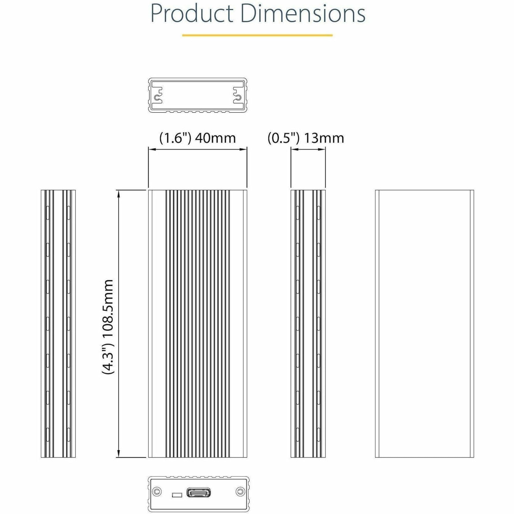 StarTech.com Drive Enclosure - USB 3.1 Type C Host Interface - UASP Support External - Black - Alternate view 6