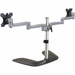 StarTech.com Dual Monitor Stand, Ergonomic Desktop Monitor Stand for up to 32'(17.6lb/8kg) VESA Displays, Free-Standing Adjustable, Silver - Left view