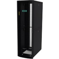 HPE Enterprise 42U Floor Standing Rack Cabinet for LAN Switch, Patch Panel1075 mm Rack Depth - Black, Silver - TAA Compliant