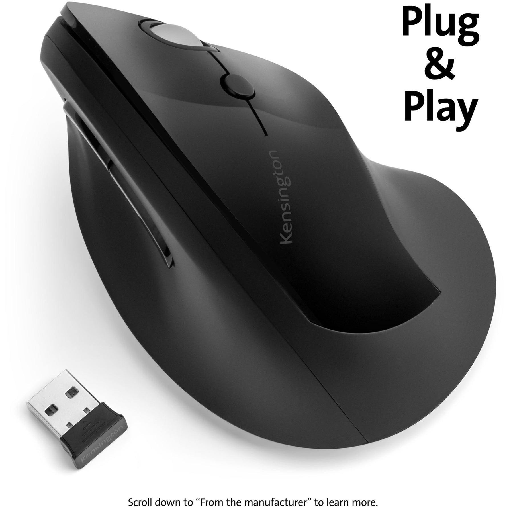 Kensington Pro Fit Mouse - Radio Frequency - USB - Laser - 6 Button(s) - Black - Alternate view 10
