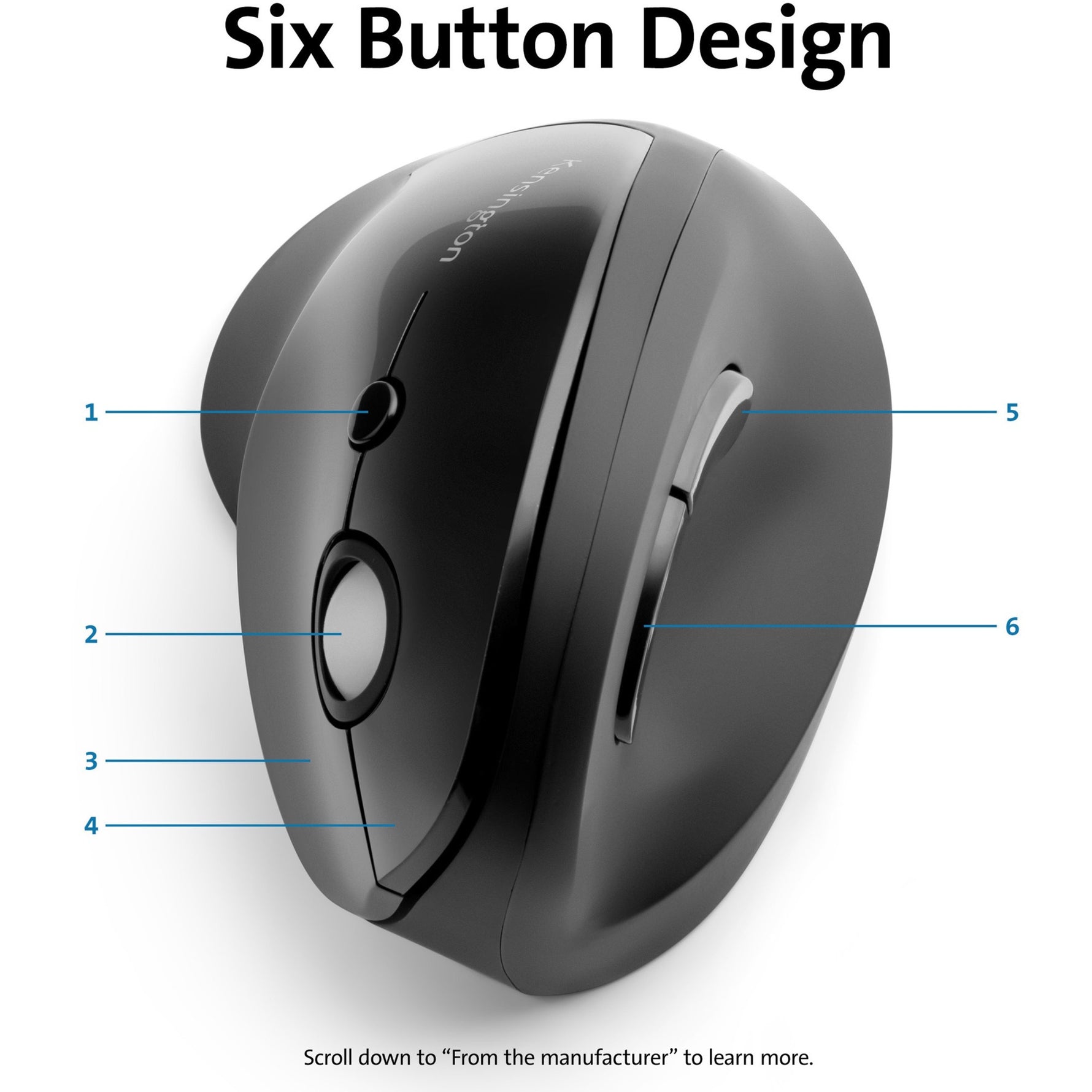 Kensington Pro Fit Mouse - Radio Frequency - USB - Laser - 6 Button(s) - Black - Alternate view 12