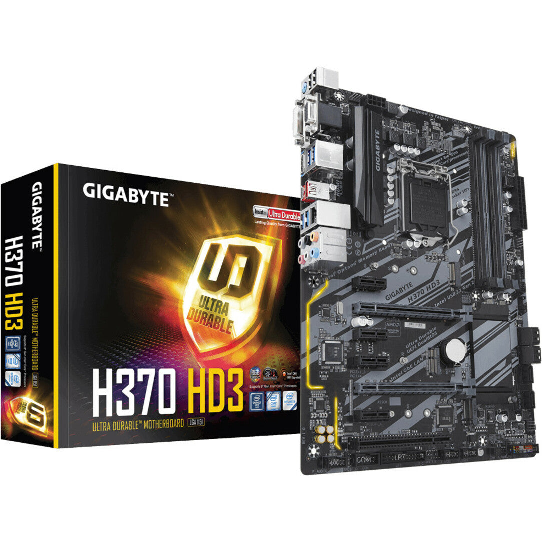 GIGABYTE Ultra Durable H370 HD3 Desktop Motherboard - Intel H370 Chipset - Socket H4 LGA-1151 - Intel Optane Memory Ready - ATX