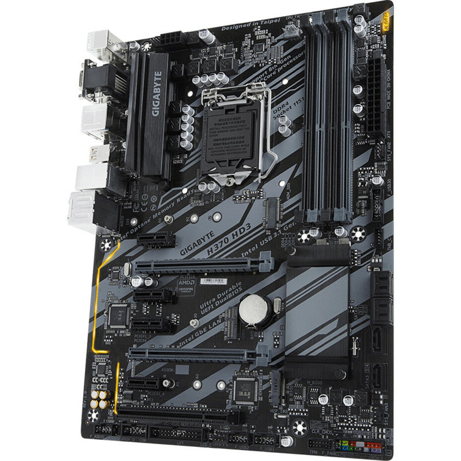 GIGABYTE Ultra Durable H370 HD3 Desktop Motherboard - Intel H370 Chipset - Socket H4 LGA-1151 - Intel Optane Memory Ready - ATX