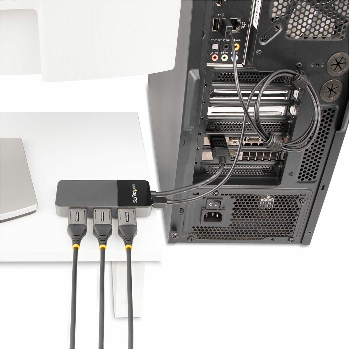 StarTech.com 3-Port DisplayPort 1.4 Splitter, DisplayPort to 3x DP Multi-Monitor Adapter, Triple 4K Computer MST Hub, Windows Only~3-Port Multi Monitor Adapter, DisplayPort 1.4 to Triple 4K DP Video S - Alternate view 6
