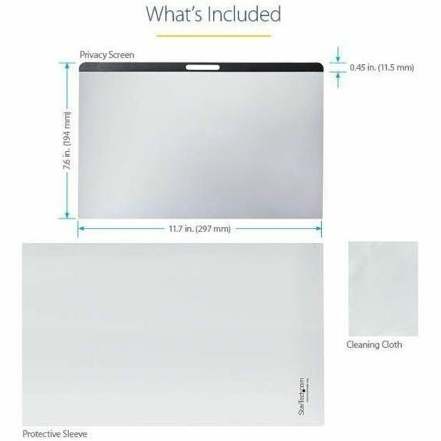 StarTech.com Laptop Privacy Screen for 13 inch MacBook Pro & Air - Magnetic Removable Security Filter - Blue Light Reducing - Matte/Glossy - Alternate view 6