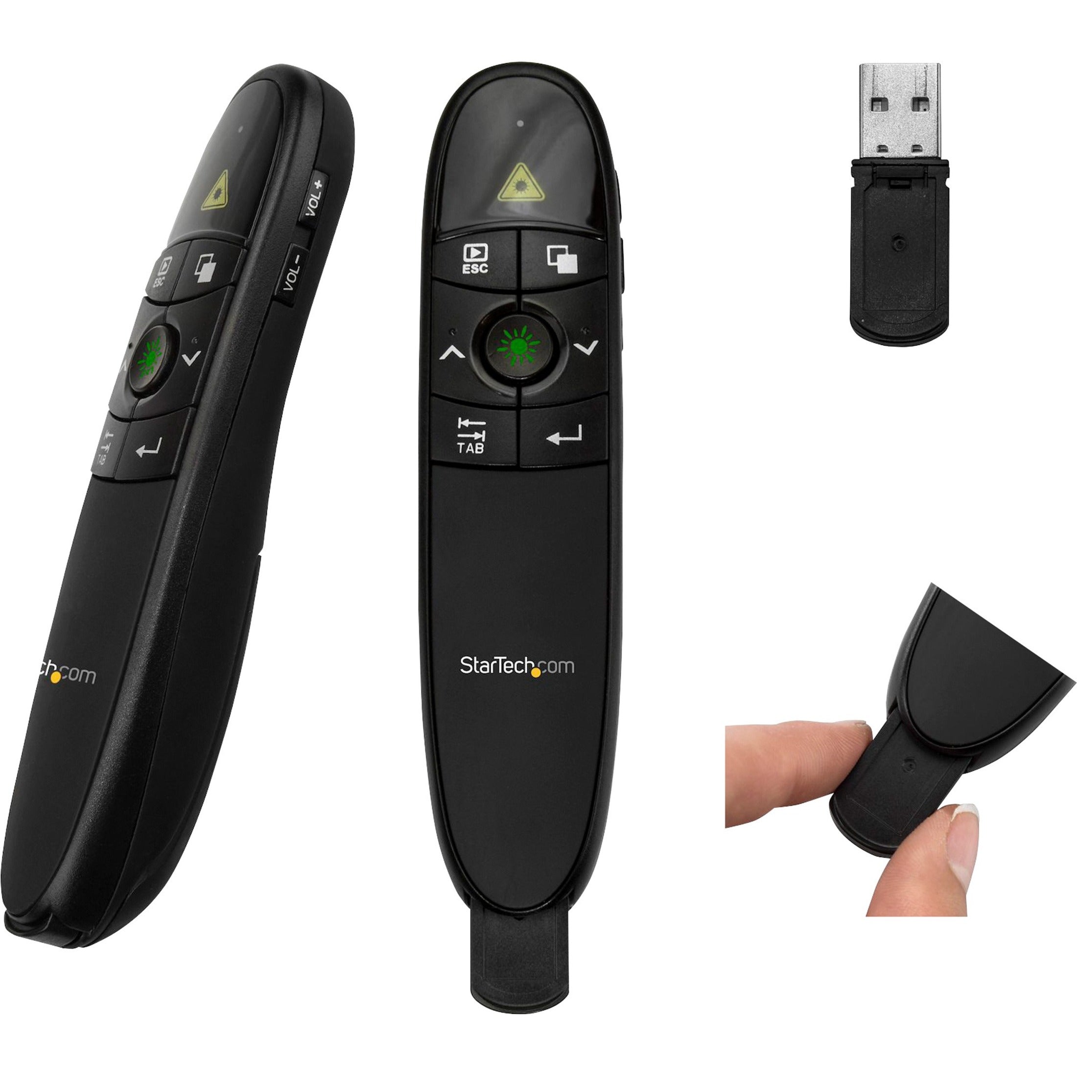 StarTech.com Presentation Pointer - Radio Frequency - USB - Laser - Black - 1 Each