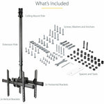 StarTech.com Dual TV Ceiling Mount, Back-to-Back Hanging Dual Screen VESA Pole Mount for 32'-75' TVs - Height Adjustable Telescopic Pole - Alternate view 6