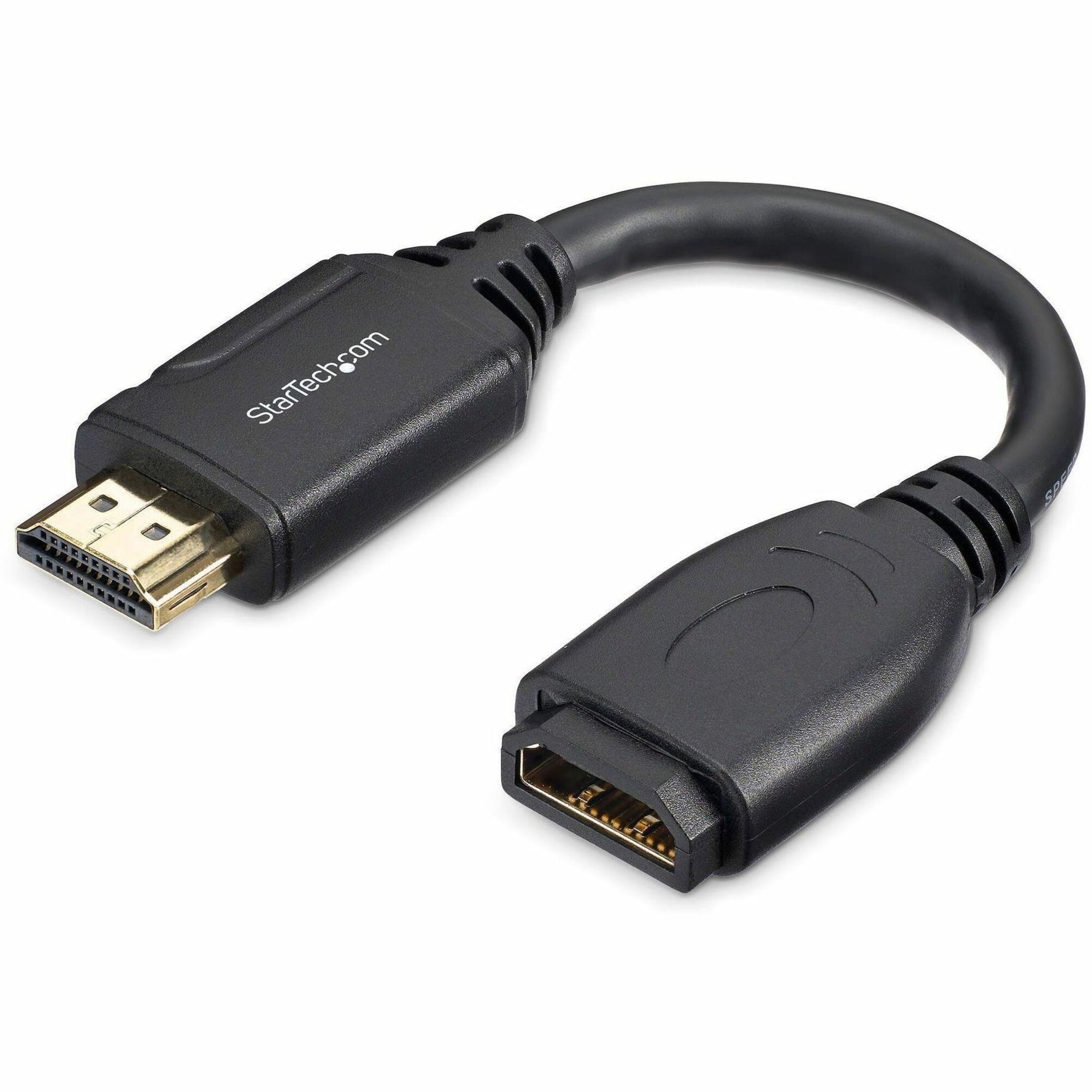 StarTech.com 6'/15cm HDMI Port Saver Cable, 4K 60Hz High Speed HDMI 2.0 Extension Cable with Ethernet, HDMI Male to Female Extension Cord