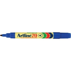 Artline Marker 70 Permanent 1.5mm Bullet Nib Blue (Box 12)