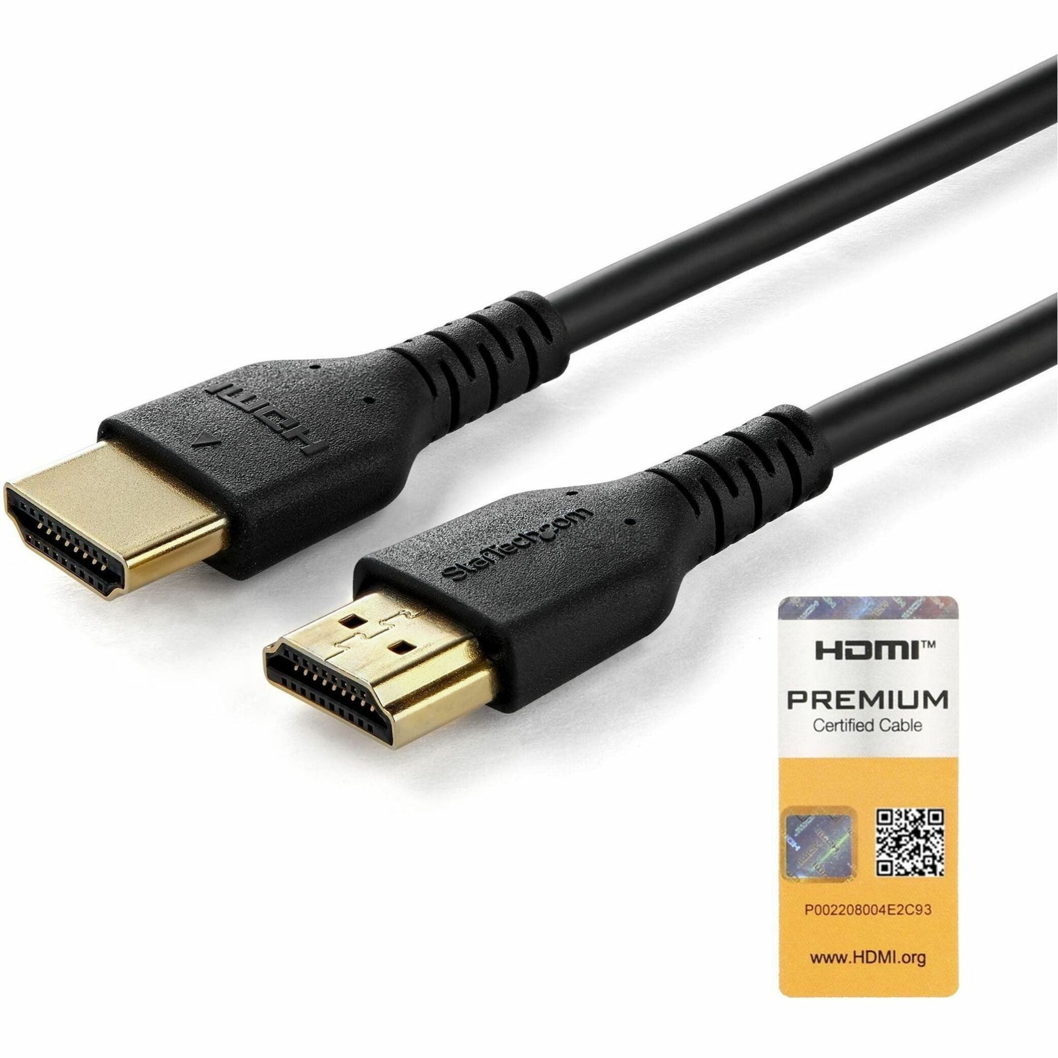 StarTech.com 6.6ft (2m) Slim HDMI 2.0 Cable, Flexible Premium HDMI Cord with Ethernet, 4K 60Hz HDR10, Aramid Fiber with TPE Jacket