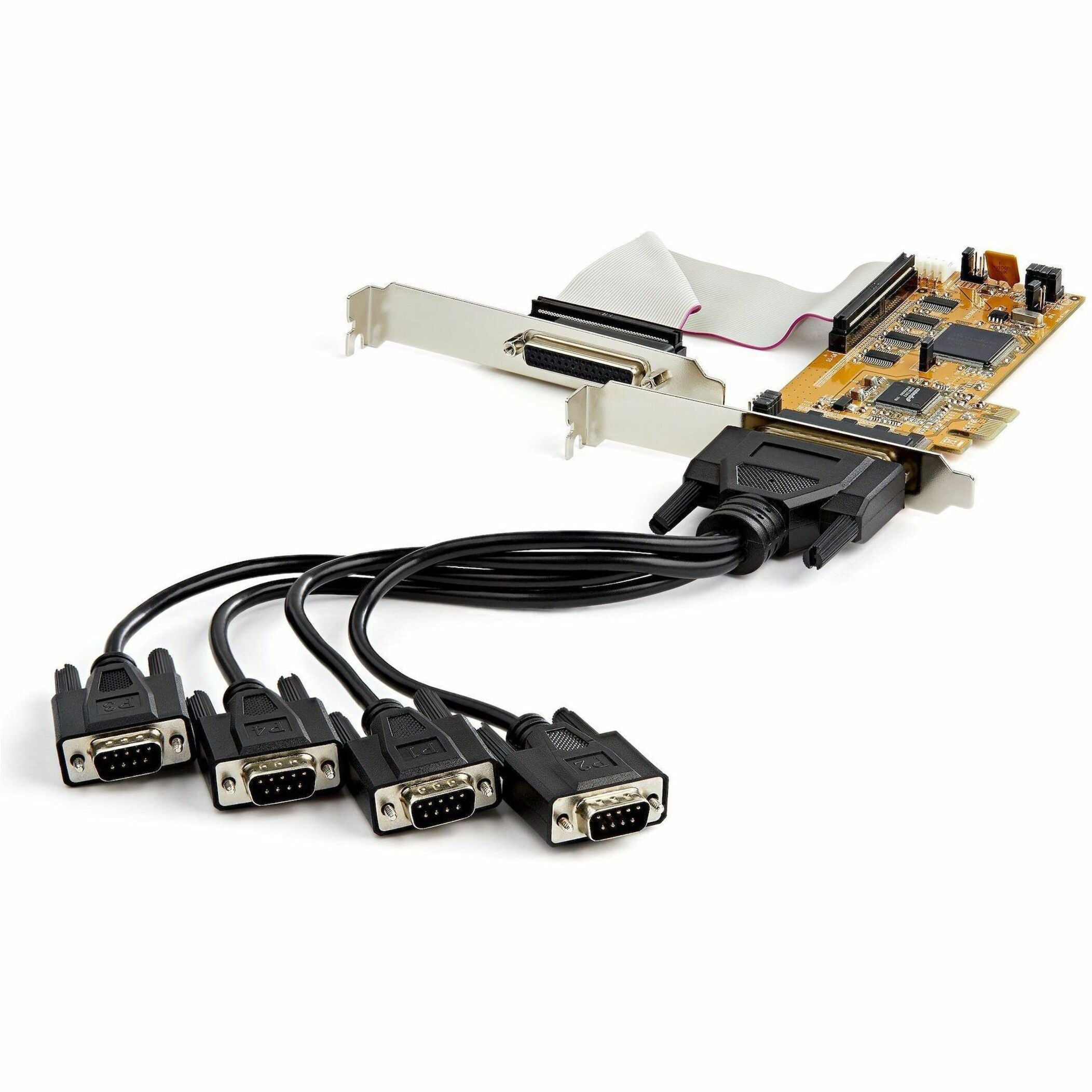 StarTech.com 8-Port PCI Express RS232 Serial Adapter Card, PCIe to DB9 Controller 16C1050 UART, Low Profile, 15kV ESD, Windows Only, TAA
