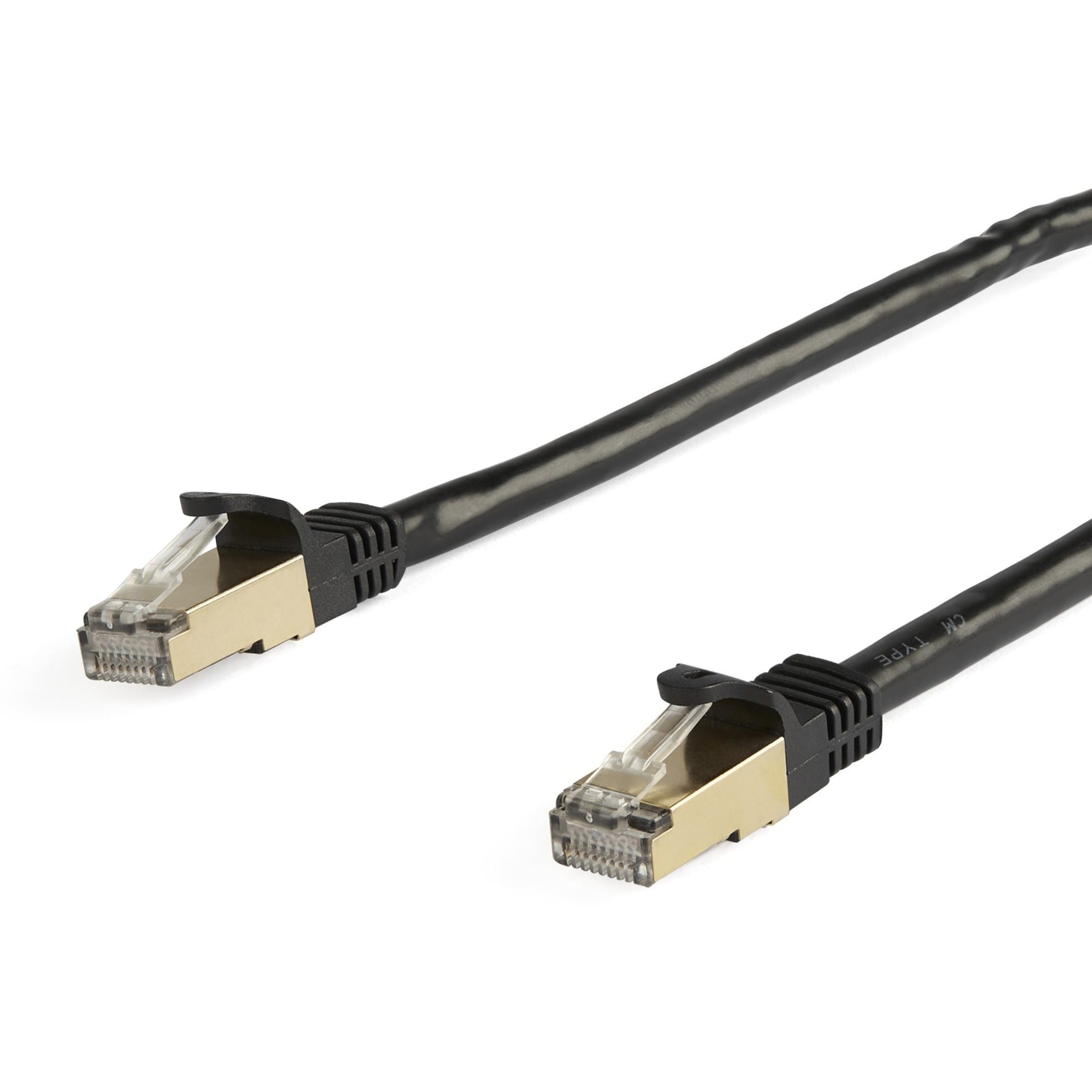 StarTech.com 5m CAT6a Ethernet Cable - 10 Gigabit Category 6a Shielded Snagless 100W PoE Patch Cord - 10GbE Black UL Certified Wiring/TIA